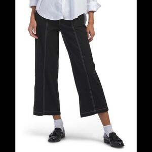 Nicole Miller Contrast Stitch Cropped Pants